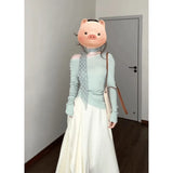 And Gentle Wind And Apricot Lace Half-Dress Woman 2025 Spring Irregular Temperament Big Skirt A Word Long