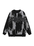 open sweater Grunge Y2K retro knit punk gothic streetwear pullover sweater men's women's Harajuku fashion