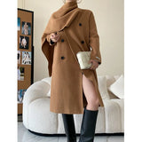 Loose Fit Camel Thick Warm Big Size Long Woolen Coat Parkas New Long Sleeve Women Fashion Tide Autumn Winter 2022