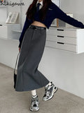 Temperament Y2k Skirts for Women 2023 Faldas Mujer De Moda High Waist Slim Fit Bodycon Long Skirt Fashion Casual Korean