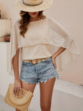 Shein Women's Shawl Round Collar Loose Personality Chiffon
