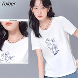 Women Tees Women 2022 Summer Short Sleeve O Neck Loose T-shirts Multicolor Various Styles Chic Fashion Casual