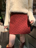 Xixi 13 Line 2025 Autumn Korean Version Of The Wave Point High Waist Half-Body Skirt A Word Bag Hip Short Skirt Woman