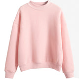 Kintted Autumn Simple Casual Sweatshirt O-Ncek Casual Pullovers Spring Long Sleeve Loose Solid Outwear Tops Size
