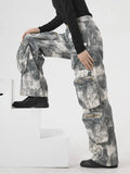 Fashion Women's Camouflage Jeans High Waist Multi Pocket Loose Spice Girl Street Denim Cargo Pants Spring 2023 New