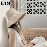 2023 New Spring Summer Round Dome Bandage Bow Big Foldable Temperament Fishermen Hat Women Fashion Tide All-match