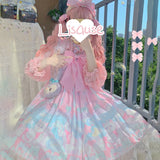 Party Sannian Women Dress Japanese Sweet Bow Dreamcatcher Lolita Sleeveless Lace Suspender Dresses Women Clothes