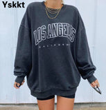 Yskkt T Shirt Women 2021 Loose Long Sleeve Pullover Tops Spring Autumn Ladies Casual Letter Printing Casuald Woman