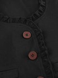 Frill Trim Button Down Corset Top-Outfit