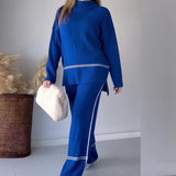 2025 New Solid Color Casual Blouse Loose Comfortable Design Micro-Thorn Trousers Set