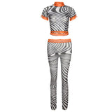 Sisterlinda Casual Sexy Women Two Piece Set Short Sleeve See Through Tops+Leggings Slim Stretch Matching Outfits Streetwear