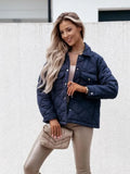 Turndown Collar Button Up Jacket with