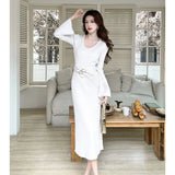 2025 New Summer Black Dress Female Light Luxury Hepburn Style Temperament Thin Vest