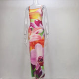 Toloer Women's Wear Summer 2024 New Fashion Sexy Socialite Back Open Slit Halter Dress Woman-Outfit