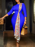 Plus-Size Women's 2025 Temperament OL Elegant Pencil Skirt Bag Hip Spliced African