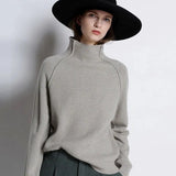 DY 2021 New Autumn Winter Girl's Clothes Women High-Collar Thickened Pullover Loose Sweater Large Size Knitted Wool