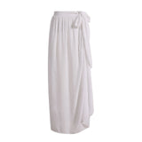 Beach Sunscreen Skirt 2022 High Split Sport Swim Sweet Sexy Skirt Lady Seaside Vacation See Through White Skirt