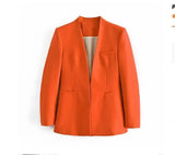 Women Blazers Set 2022 New Women's Office Suit Coat Vintage Long Sleeve Jacket Casual Female Tops And High Waist