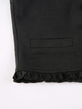 Frill Trim Button Down Corset Top-Outfit