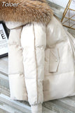 Fur Collar Down Jacket Women Winter 2023 Korean Fashion Warm Thicken Loose Padded Cotton Coat Female Loose Puffer