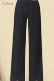 New White Shirt Blouse Sexy Tank Top Letter Print Wide Leg Pants Three Piece Elegant Women's Pants Set Casual