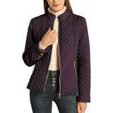 And Winter Women's Standing Collar Lightweight Quilt Cotton Suit Plus Cushion Zipper Coat