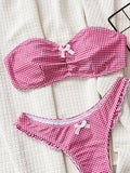 Toloer Single Swimsuit 2024 Ladies Split Swimsuit Wipe Strapless Sexy Bikini D925KY-Outfit