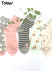 1pair Cute Cartoon Women's Cotton Socks Kawaii Rabbit Sheep Giraffe Pattern Socks Funny Happy Harajuku Female