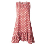 Dress Women 2021 Casual Sleeveless Sundresses Women Elegant Vintage Ladies Red Beach Mini Dresses Vestido De Mujer