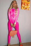 Party Print Long Sleeve Shirt and Matching Pants 2PC