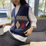 Loose Sleeveless Sweater Spring Autumn Women Vest Sweaters Knitting Vest Joker Knitted Vest Wool Oversize Girls