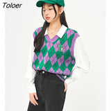 Women Fake Two Piece Shirts 2022 Autumn Long Sleeve Polo Neck Blouse Argyle Plaid Embroidery Pattern Preppy Style