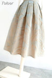 Skirts Woman Midi Jacquard Slim A-line Jupe Women's Clothing High Waist Temperament Skirt Vintage Faldas Mujer Moda