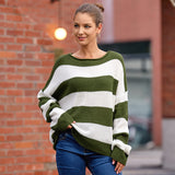 Women's Clothing In The Autumn And Winter Of 2025, The New Women's Sweater Round-Necked Striped Knitted
