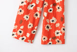 Women's Sleeveless Print Conjoined Broad Leg Trousers