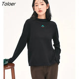 Women Sweater 2022 Winter Long Sleeve Half Turtleneck Knitted Pullover Black Apricot Orange Basic All Match
