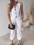 Fashion Casual Striped Printed A Vest Suit Women's