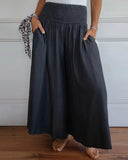 New Hot Women's Fashion Casual To Take Wide Legs Tight Waist Bandwidth