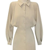 Spring Dress Girls Boho Solid Female Vintage Dress Party Oversize Long Sleeve Women Dresses Robe