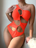 2024 Solid Color New Rope-Joined Single-Sone Swimsuit Swimsuit