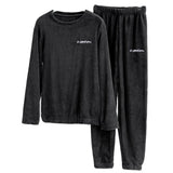 Pajamas Set Winter Warm Flannel Pajamas Homewear Thick Female Sleepwear Plush Pyjamas Suit Sweatshirt Hoodies Solid