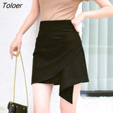 Women Asymmetrical Solid Leisure Simple Summer Hot Sale Baggy Empire Holiday Mini Mujer College Clothes Party
