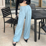 Casual Loose Wide Leg Pants For Women High Waist Solid Minimalist Trousers Female Korean Fashion Spring Clothes