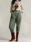 Autumn Explosion Wool-Blend Cartoon Bear High Quality Autumn And Winter Sweater Female Blue Collar Casual