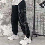 Hip-hop Style Patchwork Shirt Punk Chain Pants Two-piece Fashion Women's Pants Set Street Dance Boy Set Summer