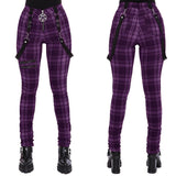 Women Plaid Pants High Waist Gothic Punk Pant Spring Summer Streetwear Woman Fashion Zipper Y2k Long Bottoms Pants