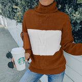 Women's Wear 2022 Autumn And Winter New Striped Loose High Collar Pullover Knitted Sweater Women's Outdoor Street