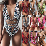 Toloer New 2023 Leopard Print Hollow-Out Bikini One-Piece Swimsuit Woman-Outfit