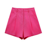 Women's 2025 Spring New Fashioned Colored Flax-Blend Vest + Shorts
