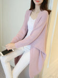 Fashion Autumn Winter Medium Length Sweater Coat Women's Knitted Cardigan Bat Sleeve Solid Color Coat Oversized